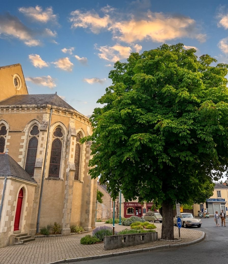 La place de l’Église à Haute-Goulaine, où se situe le cabinet